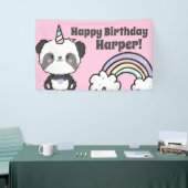 Sweet Panda Unicorn Rainbows Birthday Banner (Messeveranstaltung)