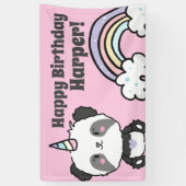 Sweet Panda Unicorn Rainbows Birthday Banner (Vertikal)