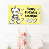 Sweet Pandacorn mit Rainbow Hearts Birthday Banner (Insitu)