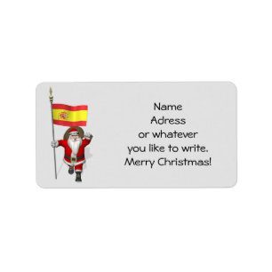 Sweet Papá Weihnachten Waving La Rojigualda Adressaufkleber