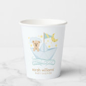 Sweet Paper Boat Bear Baby Dusche Pappbecher (Rückseite)