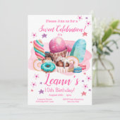 Sweet Party Einladung, bestellbare Geburtstagsfeie Einladung (Stehend Vorderseite)