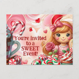 Sweet Party Event Postcard Einladung Candy Land
