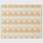 Sweet Pastel Adorable Corgi Babydusche Geschenkpapier (Flach)