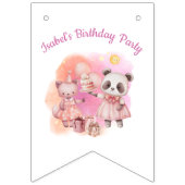Sweet Pastel Animal Birthday Wimpelkette (Zweite Fahne)
