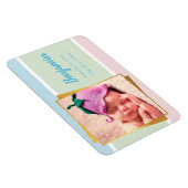 Sweet Pastel Baby Boy Foto Birth Record Stat Magnet (Rechte Seite)