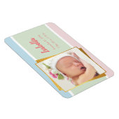 Sweet Pastel Baby Girl Foto Birth Record Stat Magnet (Rechte Seite)