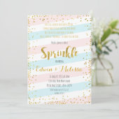 Sweet Pastel Baby Sprinkle Invitationbaby, Dusche, Einladung (Stehend Vorderseite)