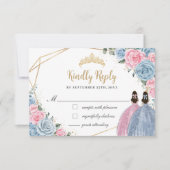 Sweet Pastel Blue Pink Quinceañera Twins Antwort (Vorderseite)