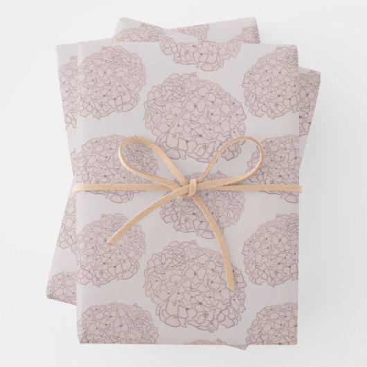 Sweet Pastel Blush Pink Girly Hydrangea Geschenkpapier Set (Beispiel)