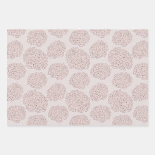 Sweet Pastel Blush Pink Girly Hydrangea Geschenkpapier Set (Vorderseite)