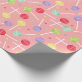 Sweet Pastel Candy Lollipops Muster Geschenkpapier (Ecke)