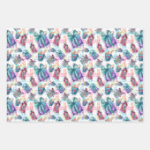Sweet Pastel Christmas Watercolor Geschenkwrap Geschenkpapier Set (Vorderseite 2)