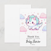 Sweet Pastel Dinosaur Babydusche Dankeskarte (Vorne/Hinten)