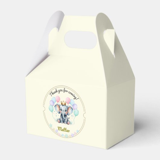 Sweet Pastel Elephant – editable Geschenkschachtel (Vorderseite)