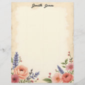 Sweet Pastel Flowers Stationery Paper Briefbogen (Vorderseite)