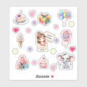 Sweet Pastel Happy Birthday Stickers Aufkleber (Blatt)