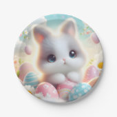 Sweet Pastel Kawaii Kitten Easter Eggs Pappteller (Vorderseite)
