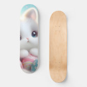 Sweet Pastel Kawaii Kitten Easter Eggs Skateboard (Vorderseite)