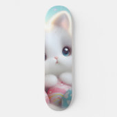 Sweet Pastel Kawaii Kitten Easter Eggs Skateboard (Vorderseite)