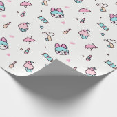 Sweet Pastel Kawaii Pattern – Stars & Makeup Geschenkpapier (Ecke)