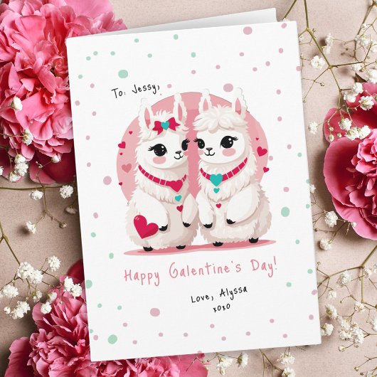 Sweet Pastel Llama Pun BESTE FREUNDIN Galentine's  Karte