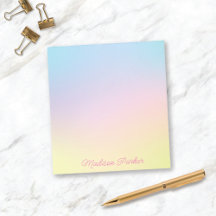 Sweet Pastel Ombré Notepad Personalisiert für Kind