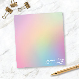 Sweet Pastel Ombré Notepad Personalisiert mit Name Notizblock