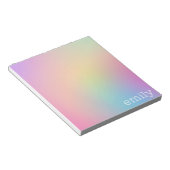 Sweet Pastel Ombré Notepad Personalisiert mit Name Notizblock (angewinkelt)