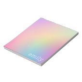 Sweet Pastel Ombré Notepad Personalisiert mit Name Notizblock (Rotiert)