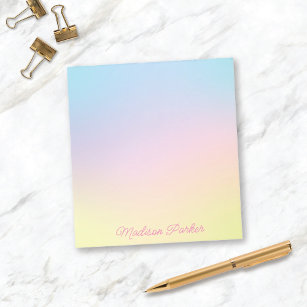 Sweet Pastel Ombré Notepad Personalized for Kids Notizblock