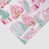 Sweet Pastel Pink Gingerbread Village Weihnachten Seidenpapier (Detail)