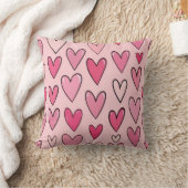 Sweet Pastel Pink Hearts Seamless Pillow  Kissen (Decke)