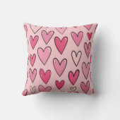 Sweet Pastel Pink Hearts Seamless Pillow  Kissen (Rückseite)