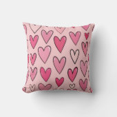 Sweet Pastel Pink Hearts Seamless Pillow  Kissen (Vorderseite)