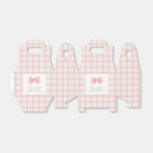 Sweet Pastel Pink Kariert Gingham Bow Baby Dusche Geschenkschachtel (Ungefaltet)