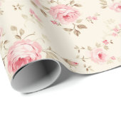 Sweet Pastel Pink Roses Geschenkpapier (Rolleneckpunkt)