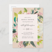 Sweet Pastel Watercolor Brautparty Einladungspostkarte (Vorne/Hinten)