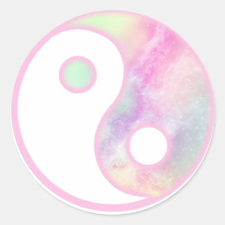 Sweet Pastel Yin Yang Runder Aufkleber