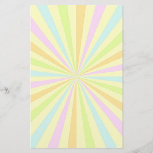Sweet Pastels Spinning Wheel Sun Burst Briefpapier (Vorderseite)