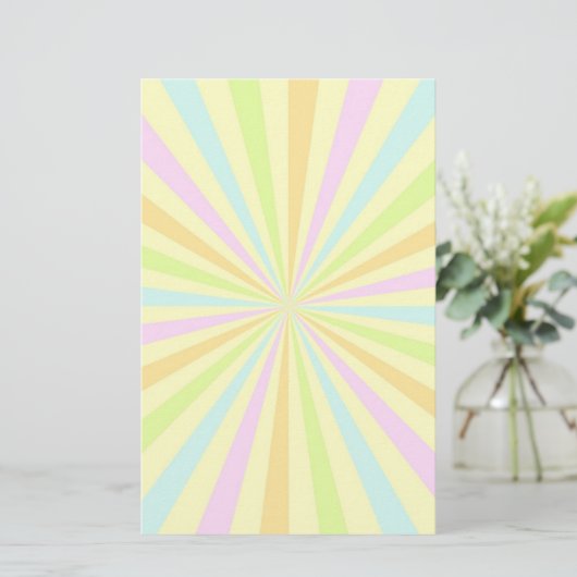 Sweet Pastels Spinning Wheel Sun Burst Briefpapier (Stehend Vorderseite)