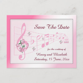 Sweet Pea and Music Save the Date Card Ankündigungspostkarte