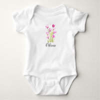 Sweet Pea Aquarell Floral Girly Baby Bodysuit