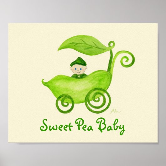 Sweet Pea Baby Boy Art Poster (Vorne)