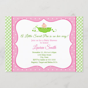 Sweet Pea Baby Dusche Einladung Pink Girl Baby