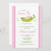 Sweet Pea Baby Shower Einladung, Girl Pink Einladung (Vorne/Hinten)