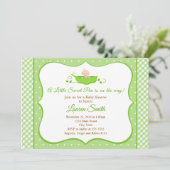 Sweet Pea Baby Shower Invitation Geschlecht Neutra Einladung (Stehend Vorderseite)