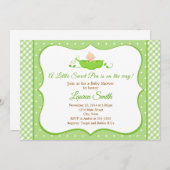 Sweet Pea Baby Shower Invitation Geschlecht Neutra Einladung (Vorne/Hinten)