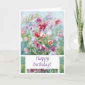 Sweet Pea Birthday Card Dankeskarte (Vorderseite)