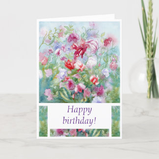Sweet Pea Birthday Card Dankeskarte